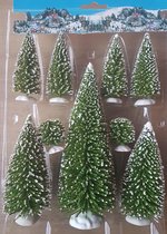 Totally Christmas | Kerstboom set 9-delig | Licht Groen | Kerstdorp | modelbouw | Type TC242