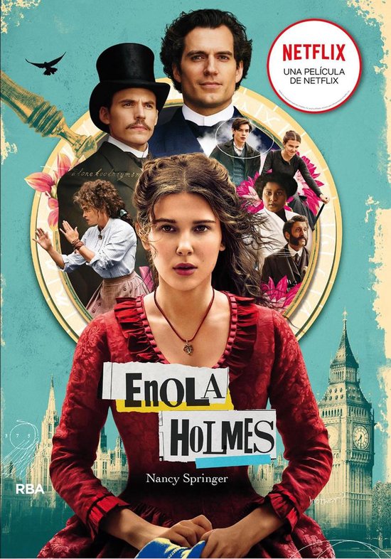 Enola Holmes, met de titel 'ENOLA HOLMES', met Netflix logo.
