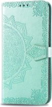 Bloem mandala groen agenda book case hoesje Motorola Moto G9 Plus