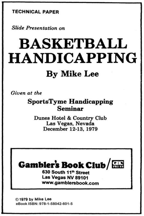 Basketball Handicapping - cover