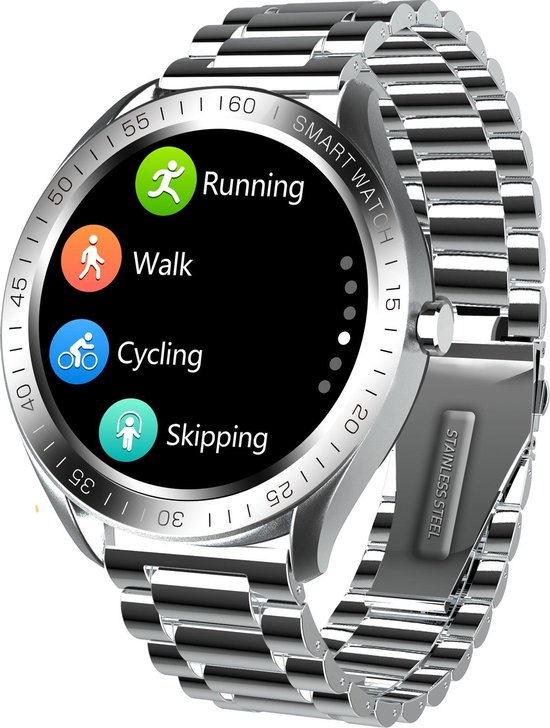 Belesy® POWER - Smartwatch Dames - Smartwatch Heren - Horloge -  Stappenteller - 1.3 | bol.com