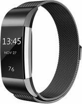 Fitbit charge 2 milanese band - zwart -- ML - Horlogeband Armband Polsband
