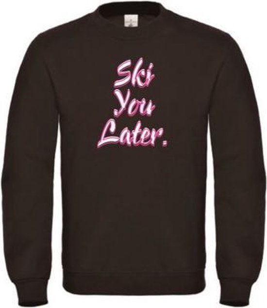 Wintersport sweater zwart L - Ski you later - soBAD. | Foute apres ski outfit | kleding | verkleedkleren | wintersporttruien | wintersport dames en heren