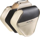 Dubbele fietstas Monte Grappa Fashion leer  - creme/zwart