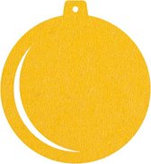 Kerstbal vilt onderzetters  - Geel - 6 stuks - ø  9,5 cm - Kerst onderzetter - Tafeldecoratie - Glas onderzetter - Cadeau - Woondecoratie - Tafelbescherming - Onderzetters voor gla
