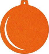 Kerstbal vilt onderzetters  - Oranje - 6 stuks - ø 9,5 cm - Kerst onderzetter - Tafeldecoratie - Glas onderzetter - Cadeau - Woondecoratie - Tafelbescherming - Onderzetters voor glazen - Kerst tafelen - Woonaccessoires - Tafelaccessoires