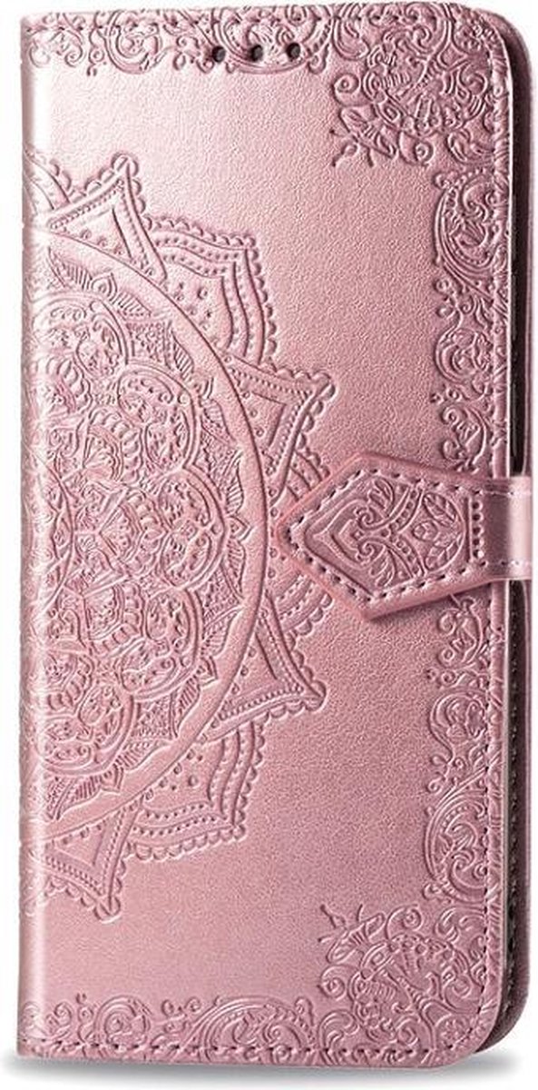 Bloem mandala roze agenda book case hoesje Motorola Moto G9 Plus
