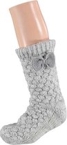 Apollo Cosy Homewear Dames huissokken - chenille gevoerd - one size slofsokken - grijs