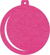 Kerstbal vilt onderzetters  - Fuchsia - 6 stuks - ø 9,5 cm - Kerst onderzetter - Tafeldecoratie - Glas onderzetter - Cadeau - Woondecoratie - Tafelbescherming - Onderzetters voor g