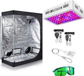 Mastergrow Professionele Kweekcombi - 120x60x150cm Kweektent - Full Spectrum - Dubbele bodem - Snelle Groei - Hoge kwaliteit - 1200W Groeilamp - LED - Complete Kweekset - Zwart