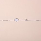 Circle & Diamond baby armband zilver