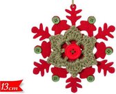 Kerstboomhanger in de vorm van een sneeuwvlok | set van 4 stuks | 13 cm. diameter