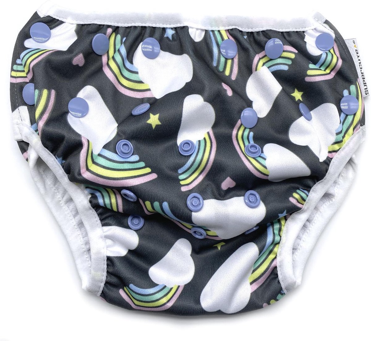 Supercute - Wasbare - Zwemluier - Verstelbaar - Regenboog - Zwemmen - Baby zwemmen - 0 - 3 jaar - Meisje - Jongen - Milieu vriendelijk - Babyspa - Kraamkado