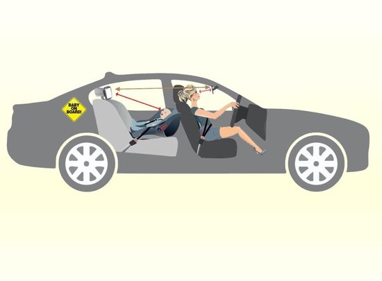Autospiegel baby - Achterbank spiegel - Babyspiegel auto - Verstelbare babyspiegel voor in de auto van A3 Baby & Kids — afbeelding 5