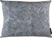 Sierkussen - Batik Cotton - Blauw En Beige - 50 Cm X 40 Cm