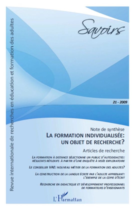 La formation individualisée: un objet de recherche ? - cover