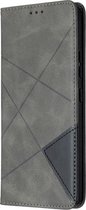 Geometric Book Case - Samsung Galaxy A42 Hoesje - Grijs