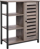 Nancy's Industriële Opbergkast - Dressoir- Kast met 3 Planken - Grijs en Zwart - 70 x 30 x 81 cm