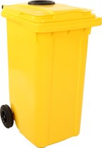Afvalcontainer 240 liter geel met glasrozet