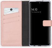 Samsung Galaxy A42 Hoesje met Pasjeshouder - Selencia Echt Lederen Booktype - Roze