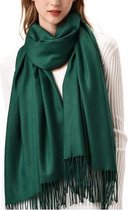 Kwaliteit warm Sjaal Donker groen - Dark green Cashmere Scarf - Shawl - Kasjmir - Herfst en Winter - Donker Groen