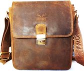 Hunters leren crossbody tas bruin