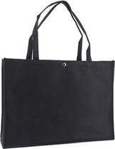 Vilt tas / shopper zwart blanco 45x33x15 cm, onbedrukt