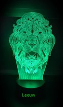 "LEEUWEN KOP" 3D led lamp