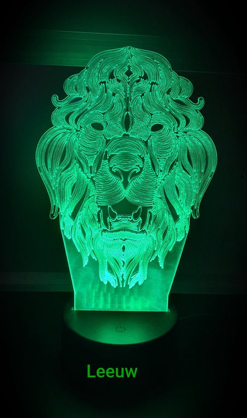 "LEEUWEN KOP" 3D led lamp | bol