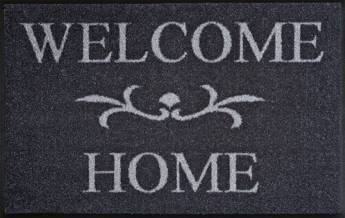 Kleen-Tex Deurmat Wash+Dry Welcome Home - 50 x 75cm - Antraciet
