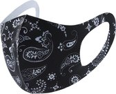 Fashion zwart/wit Mondmasker - mondkapje - wasbaar - herbruikbaar