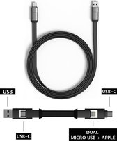 inCharge 6 Max Oplaadkabel 1,5 meter voor o.a. iPhone Lightning kabel usb c - 6 in één all you need - Kabel voor iPhone, Samsung, Huawei