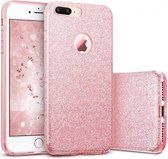 Apple iPhone 7 Plus - 8 Plus hoesje - Roze - Glitter - Soft TPU
