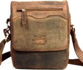 Hunters leren crossbody tas bruin