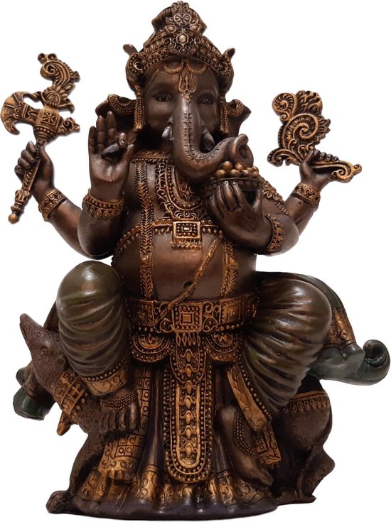 Ganesha Beeld Zittend op Rat 20 cm | GerichteKeuze | bol.com