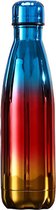 Drinkfles - Thermosfles - Dubbelwandig - RVS - Blauw/Rood/Geel - 0.5 liter - Able & Borret