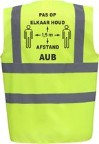 Gilet de sécurité - 1,5 mètre de distance - Jaune - XL