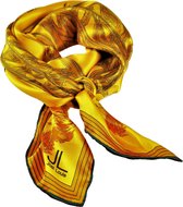 Josi Louis Zijden sjaal - Goud Geel - vierkant  90×90 cm - luxe zacht zijden sjaal