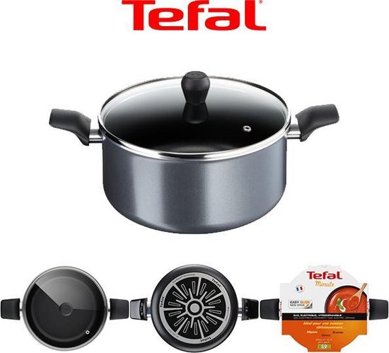 Vermindering volwassene Hoes Tefal Minute Pan met Glazen Deksel - 24 cm | bol.com