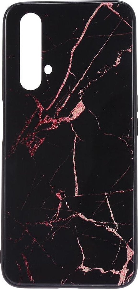 Shop4 - Realme X3 SuperZoom Hoesje - Harde Back Case Marmer Zwart