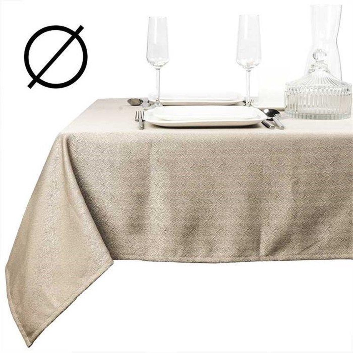 Tafelkleed Oda 160cm Rond taupe