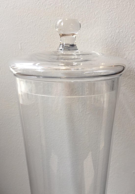 Glazen voorraad pot op voet woondecoratie - snoeppot vaas model met glazen  deksel 43... | bol.com