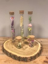 Ronde tray met 5 tubes droogbloemen