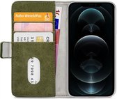 Mobilize Elite Gelly Telefoonhoesje geschikt voor Apple iPhone 12 Pro Max Hoesje Bookcase Portemonnee - Groen