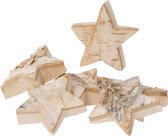 Natuurlijke houten schijven, ster, 24 stuks