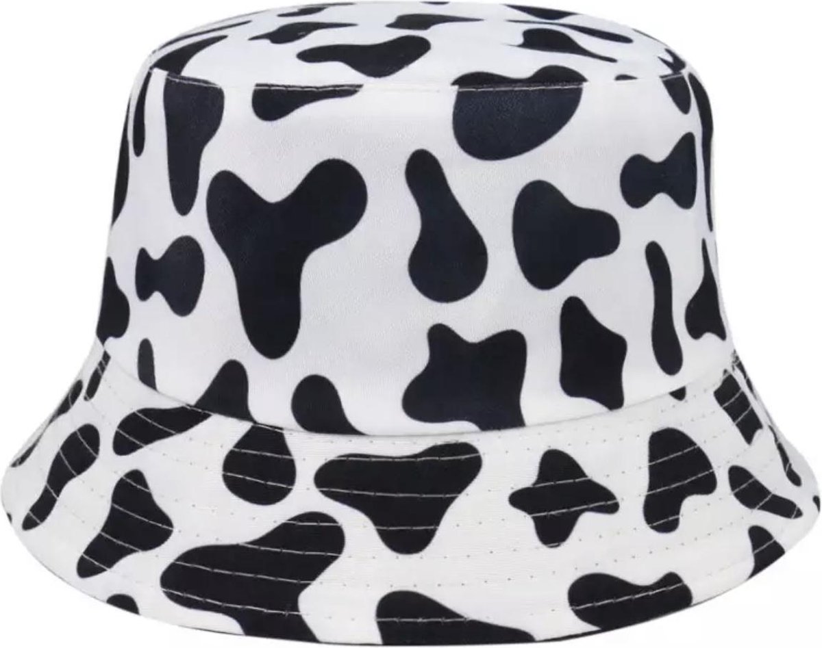Bucket hat - Koe - Cow - Omkeerbaar - Regenhoed - Zonnehoedje - Merkloos