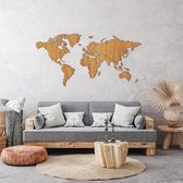 Wereldkaart van Hout - Eiken - Extra Large (185 x 90 cm) - Mercator projectie