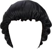 YOSMO - Zijden bonnet - slaapmuts - kleur zwart - 100% zijde - Moerbei