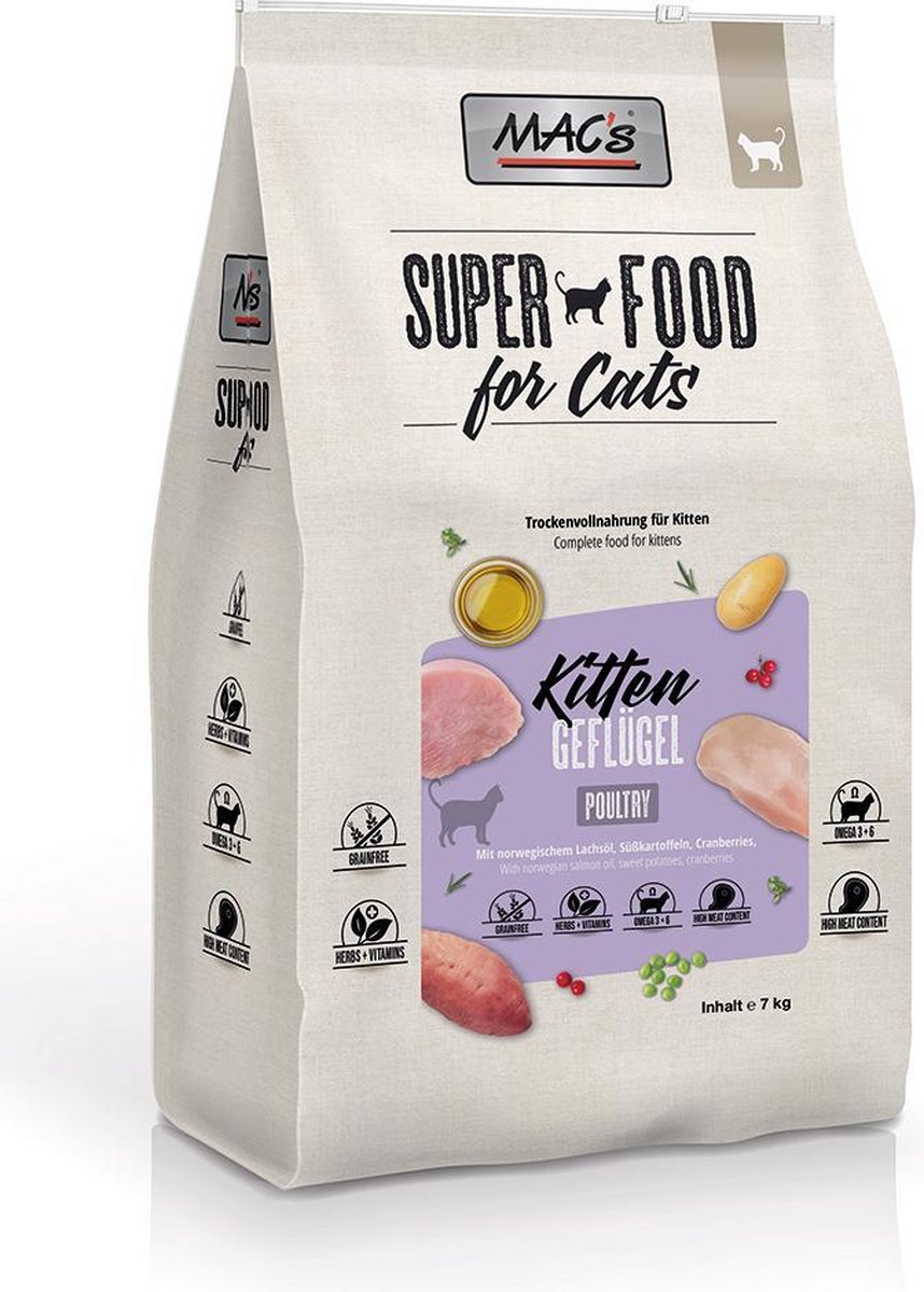 MACs MAC's Kitten Kattenvoer - Gevogelte - 7 kg