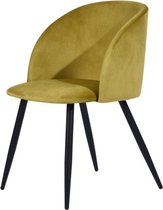 Evella Living - Stoelen - Eetkamerstoelen - Set van 2 - Woonkamer - Geel/zwart - 56x58x82